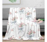 Couverture 3D Imprimée Motif Floral Français Microfibre Décor Maison Plaid Fleurs Françaises Canapé Chambre Doux 50x60(127x152cm)