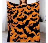 Couverture 3DMotif de Chauve-Souris Plaid 150 x 200cm Halloween Couverture en Flanelle L'automne, Couvertures et Plaids Chaude et Douillet, pour Canapé lit et Chaise Jaune