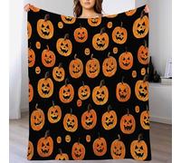 Couverture 3DMotif Petite Citrouille Plaid 200 x 200cm Halloween Couverture en Flanelle L'automne, Couvertures et Plaids Chaude et Douillet, pour Canapé lit et Chaise Couleur Orange