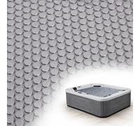 Couverture à bulles pour jacuzzi - 2,4 x 2,4 m - Couverture solaire carrée pour piscine, spa, piscine et spa | Couverture thermique flottante très résistante pour isoler le chauffage solaire (gris)