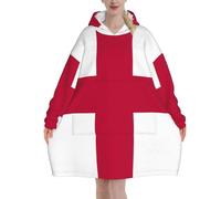 Couverture à capuche contre le mauvais œil pour femmes et hommes adultes surdimensionnés pour une couverture douce et chaude, Drapeau britannique, taille unique
