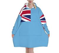 Couverture à capuche contre le mauvais œil pour femmes et hommes adultes surdimensionnés pour une couverture douce et chaude, Drapeau Fidji, taille unique