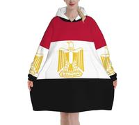 Couverture à capuche contre le mauvais œil pour femmes et hommes adultes surdimensionnés pour une couverture douce et chaude, Drapeau de l'Egypte, taille unique