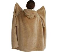 Couverture à Capuche Couverture Châle épaissi D’Hiver Cape à Capuche Petite Couverture Bureau Pause Déjeuner Couverture De Sieste, Brown (110 * 150cm) Cap, Plus Thick North Mount