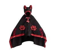 Couverture à capuche en forme de chauve-souris mignonne pour adulte, couverture douce en forme d'animal pour Halloween, cosplay, jeté de chauve-souris confortable pour femme, Renard noir, taille