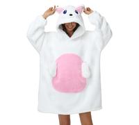Couverture à Capuche Oversize avec Manches Grande Poche Panda Hoodie Plaid Sherpa Unisexe Wearable Blanket Animaux Hiver