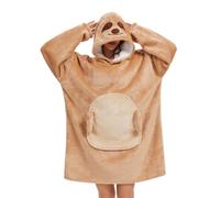 Couverture à Capuche Oversize avec Manches Grande Poche Panda Hoodie Plaid Sherpa Unisexe Wearable Blanket Animaux Hiver