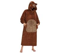 Couverture à Capuche Oversize Panda avec Manches Grande Poche Hoodie Plaid Sherpa Unisexe Wearable Blanket Long Animaux Hiver