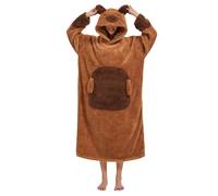 Couverture à Capuche Oversize Panda avec Manches Grande Poche Hoodie Plaid Sherpa Unisexe Wearable Blanket Long Animaux Hiver