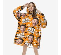 Couverture à Capuche personnalisée, Couverture Surdimensionné Sweat À Capuche - Jeté Douillet en Sherpa Sweat Plaid Vetement Hiver Blanket, pour Femmes et Hommes