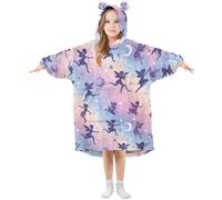 Couverture à capuche pour enfants, sorcières, fées, galaxie, couverture à capuche en polaire chaude surdimensionnée pour filles et garçons