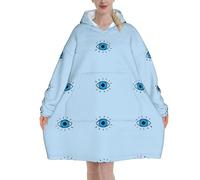 Couverture à capuche surdimensionnée avec imprimé mauvais œil - Couverture chaude pour femmes, hommes, adolescents, Comme indiqué sur la photo, 280g flannel