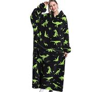 Couverture à capuche surdimensionnée avec poche géante, couverture sweatshirt pour femmes et hommes, taille unique convient à tous, dinosaure, taille unique