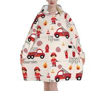 Couverture à capuche surdimensionnée pour petits garçons et filles dans les pompiers pour hommes, adolescents, femmes, en polaire sherpa