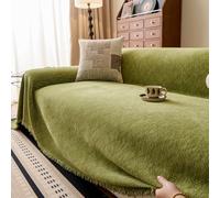 Couverture à carreaux blanc et gris, housse de canapé en chenille lavable, protection épaisse pour canapé 1 à 4 places, couleur unie, pour maisons lumineuses, 180 x 420 cm