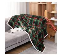 Couverture À Carreaux Tendance Bohème Créative|Couverture Épaisse Et Chaude en Flanelle Châle|Couverture De Genou Super Douce Et Confortable pour Canapé-lit,Plaid Vert,127x152cm (50x59,8 Pouces)