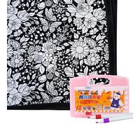 Couverture à colorier à faire soi-même avec 12 fabricants, 127 x 152,4 cm, pour projet d'art créatif personnalisé, couvertures à colorier lavables en velours pelucheux, couverture à dessin en polaire