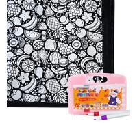 Couverture à colorier à faire soi-même avec 12 fabricants, 127 x 152,4 cm, pour projet d'art créatif personnalisé, couvertures à colorier lavables en velours pelucheux, couverture à dessin en polaire