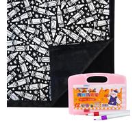 Couverture à colorier à faire soi-même avec 12 fabricants, 127 x 152,4 cm, pour projet d'art créatif personnalisé, couvertures de coloriage lavables en velours pelucheux, couverture à dessin en