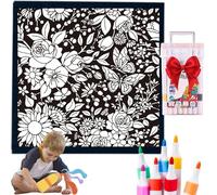 Couverture à colorier à faire soi-même avec marqueurs - Colorez votre propre édition d'Halloween, couverture lavable en velours peluche personnalisable pour relaxation des adultes et décoration