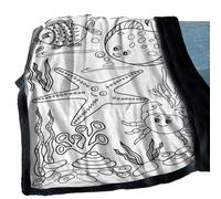 Couverture à colorier - Couette à thème Animal à Faire soi-même - 150 x 127 cm - Lavable - Couverture Confortable - pour Adultes et - pour canapé, lit, Voyage, Chambre d'automne, Maison