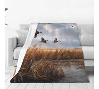 Couverture à imprimé canard sauvage chassant volant, couverture en flanelle douce et chaude pour canapé, lit, voyage, couverture toutes saisons pour décoration d'intérieur, 101,6 x 76,2 cm
