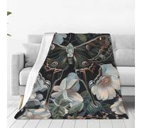 Couverture à imprimé papillon de nuit qui ressemble à un paon - Couverture en flanelle douce et chaude pour canapé, lit, voyage, toutes saisons pour décoration d'intérieur, 101,6 x 76,2 cm