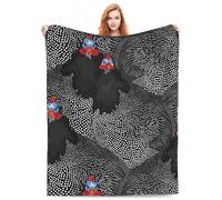 Couverture à imprimé poulet, poulets noirs mignons, couvertures en polaire douce et pelucheuse, cadeaux pour femmes, 50 x 60 pouces, canapé et lit, décoration de Noël, enfants ou adultes, couverture l