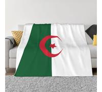 Couverture à motif drapeau de l'Algérie super douce en micropolaire chaude pour lit, canapé, salon, film 127 x 101,6 cm