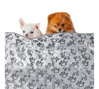 Couverture à motif empreintes de pattes - Tapis doux en flanelle pour chiot - Drap de taille moyenne léger pour chien avec tissu lavable et confortable - Jeté de sieste chaud pour animal domestique