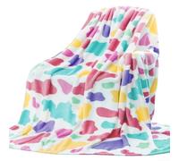 Couverture à motifs en flanelle pour se détendre en plein air et au bureau, couverture en polyester doux pour la chaleur sous la climatisation, couverture confortable multifonction (B-229 x 229 cm)