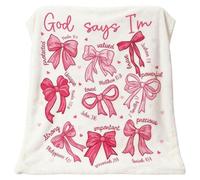 Couverture à nœud rose, couverture décorative chaude, 39 x 51 pouces, jeté en peluche douce avec texture câlin, jeté en polaire avec un design élégant, catégorie décoration d'intérieur, linge de fille