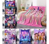 Couverture à thème K-Pop Demon Hunter, couverture douce et confortable en flanelle, couverture cadeau pour fans, couverture polyvalente pour la maison et les loisirs ZH003C