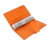 Couverture A6 en PU pour Classeur, Orange, Classeur | Installation Facile, Poches pour Cartes D'identité et Passeports, Protège Cahiers, Usage École et Bureau