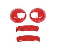 Couverture Acier 4 Pièces Pour Fiat 500 Pour Abarth 595 2010+ Panneau Poignée Intérieure Voiture Couverture Décorative ABS Motif Fiber Carbone Accessoires Intérieurs(B)