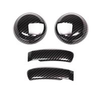 Couverture Acier 4 Pièces Pour Fiat 500 Pour Abarth 595 2010+ Panneau Poignée Intérieure Voiture Couverture Décorative ABS Motif Fiber Carbone Accessoires Intérieurs(A)
