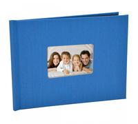 Couverture album PELEMAN Cachemire avec feuillets de garde pour tirages sur DS820DX, D1000A et CX3240 - 20x30cm avec fenêtre - Bleu