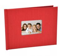 Couverture album PELEMAN Cachemire avec feuillets de garde pour tirages sur DS820DX, D1000A et CX3240 - 20x30cm avec fenêtre - Rouge
