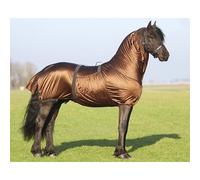 Couverture anti-eczéma pour cheval à grand cou QHP Marron 165 cm (Longueur totale: 215 cm)
