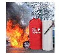Couverture Anti-feu d'urgence pour Voiture, Grande Couverture Anti-feu en Fibre De Verre Recouverte De Silicone, Compatible avec Les Véhicules Hybrides, À Essence Et(6x9m/19.7x29.5ft)