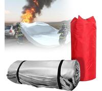Couverture anti-feu pour véhicules, couvertures d'extinction en fibre de verre siliconée double face, couvertures résistantes à la chaleur, pour parkings et bornes de recharge(6x8m/19.7x26.2ft)