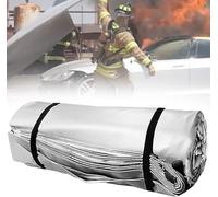 Couverture anti-feu pour véhicules électriques et thermiques, couverture d'extinction de première intervention (électrique/carburant), couverture de sécurité en silicone double face(6x8m/19.7x26.2ft)