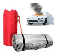 Couverture anti-feu pour voiture - Couverture ignifuge double face en silicone - Résistante à la chaleur 1100 °C - Pour voitures électriques et à carburant dans les parkings et stations-service