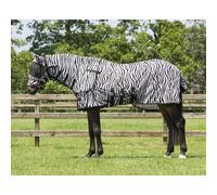 Couverture anti mouche avec couvre-cou et bonnet pour cheval QHP Blanc 115 cm (Longueur totale: 155 cm)