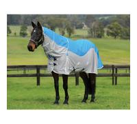 Couverture anti-mouches pour cheval avec couvre-cou détachable Weatherbeeta Comfitec Dual Shield Detach-A-Neck Bleu 115/160 cm