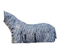 Couverture anti-mouches pour cheval avec couvre-cou et ceinture abdominale HKM Zebra Blanc 165 cm