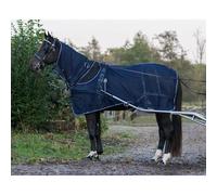 Couverture anti-mouches pour cheval avec couvre-cou QHP Bleu 75 cm (Longueur totale: 105 cm)
