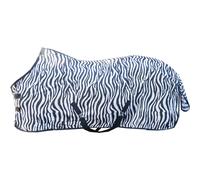 Couverture anti-mouches pour cheval avec sangle croisée HKM Zebra Blanc 115 cm
