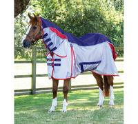 Couverture anti-mouches pour cheval avec sursangles Premier Equine Buster Stay-Dry Super Lite Bleu 160 cm
