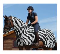 Couverture anti-mouches pour cheval Bucas Buzz-Off Riding Zebra Blanc L